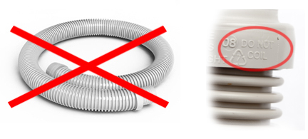 Do not coil the connector hose